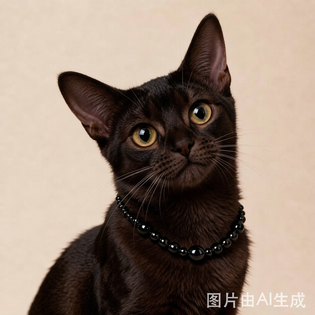 Obsidian Beaded Cat Collar