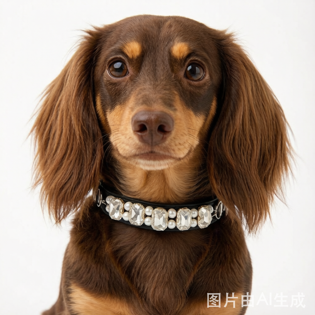 Square Rhinestone Pearl PU Leather Collar